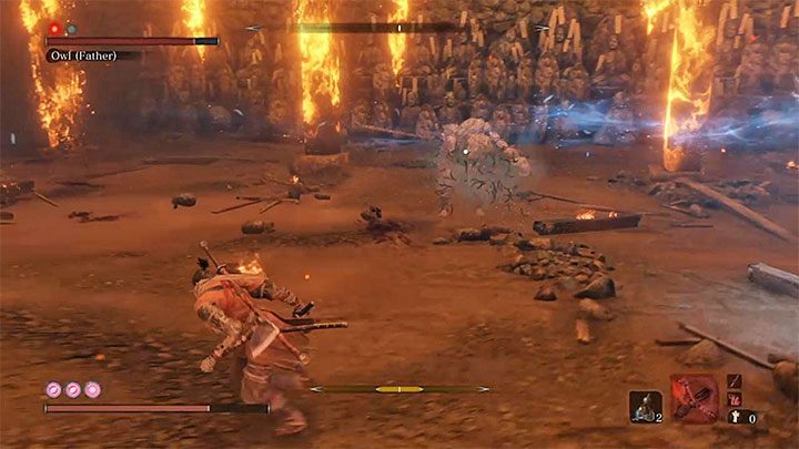 Druga nowa umiejętność dotyczy teleportowania się bossa w inne miejsce na arenie - Sowa (Ojciec) | Boss w Sekiro Shadows Die Twice - Sekiro Shadows Die Twice - poradnik do gry