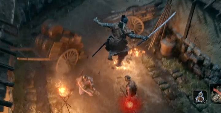 Ciche zabójstwa możesz wykonywać: od pleców, zza ściany, w zwisie oraz z zeskoku - Skradanie się w Sekiro Shadows Die Twice - Sekiro Shadows Die Twice - poradnik do gry