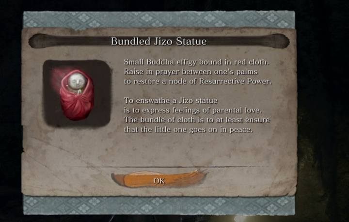 Owinięty posążek Jizo - Śmierć i jej konsekwencje w Sekiro Shadows Die Twice - Sekiro Shadows Die Twice - poradnik do gry