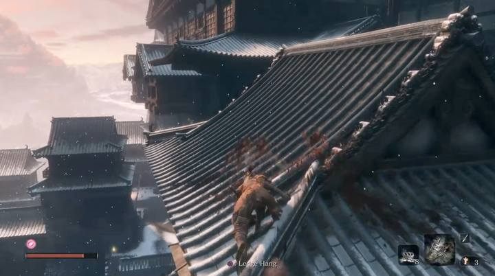 Na dach zamku dostaniesz się jedynie od prawej strony zamku - Zamek w Ashinie | Solucja Sekiro Shadows Die Twice - Sekiro Shadows Die Twice - poradnik do gry