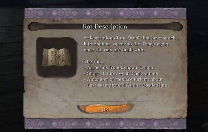 Opis zadania - Podzamcze Ashiny | Solucja Sekiro Shadows Die Twice - Sekiro Shadows Die Twice - poradnik do gry