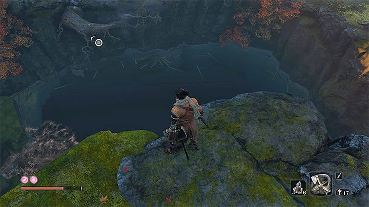 Po zejściu z mostu dotrzesz do posążka rzeźbiarza Tereny świątyni (Temple Grounds) - Świątynia Senpou | Solucja Sekiro Shadows Die Twice - Sekiro Shadows Die Twice - poradnik do gry