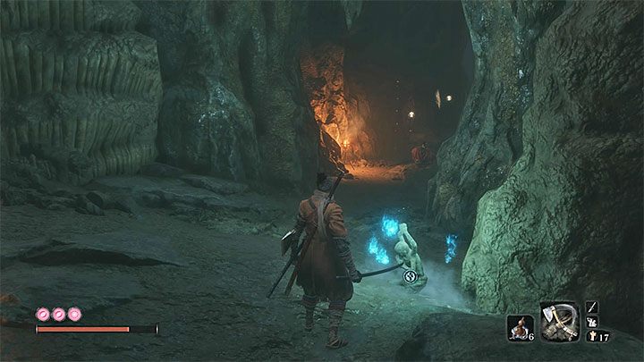 Przejdź na koniec skalnej półki i przeskocz na sąsiednią - Gdzie jest zejście do Głębin w Ashinie w Sekiro? - Sekiro Shadows Die Twice - poradnik do gry