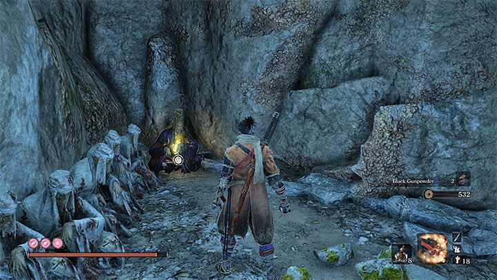 Opuść Sale Iluzji i skorzystaj z posążka rzeźbiarza żeby przenieść się do Wielkiej sali (Main Hall) w Świątyni Senpou - Zakończenie 4: Powrót (Return) - Sekiro Shadows Die Twice - poradnik do gry