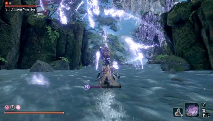 Wadą tej areny jest brak miejsc, gdzie mógłbyś się schronić przed atakami bossa - Shichimen Warrior #3 | Boss w Sekiro Shadows Die Twice - Sekiro Shadows Die Twice - poradnik do gry