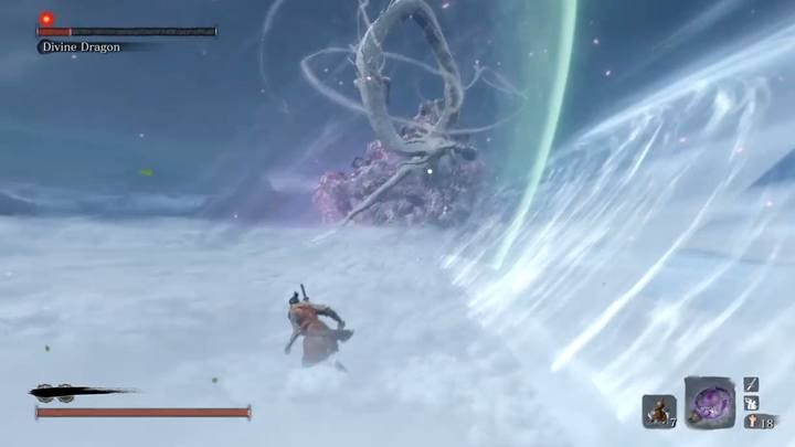 Gdy boss posiada ok. 20% zdrowia, przez moment gałęzie nie będą się pojawiać - Divine Dragon - Boss w Sekiro Shadows Die Twice - Sekiro Shadows Die Twice - poradnik do gry