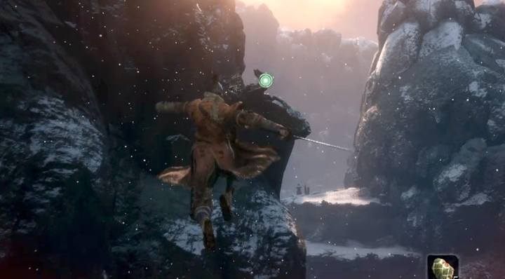 Niektóre miejsca nie pozwolą ci inaczej przedostać się nad przepaścią niż przy użyciu skoku i linki - Eksploracja w Sekiro Shadows Die Twice - Sekiro Shadows Die Twice - poradnik do gry