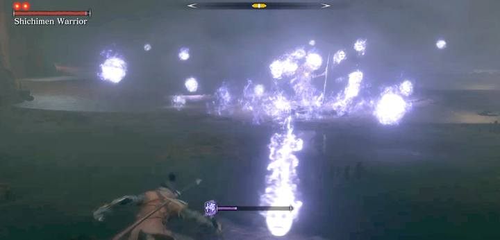 Gdy wróg rzuca w ciebie kulami, cały obszar wokoło niego powoduje przyrost Strachu - Wojownik Shichimen 2# | Boss w Sekiro Shadows Die Twice - Sekiro Shadows Die Twice - poradnik do gry