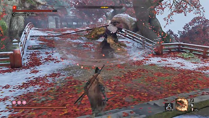 Ostatnia trzecia faza pojedynku z Prawdziwą Mniszką ma już klasyczny przebieg - Prawdziwa Zdeprawowana Mniszka | Boss w Sekiro Shadows Die Twice - Sekiro Shadows Die Twice - poradnik do gry