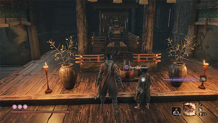 Powróć do Emmy żeby pogadać z nią na temat użycia Ostrza Śmiertelności do pozyskania próbki krwi Kuro - Jak dostać się do Źródlanego Pałacu w Sekiro? - Sekiro Shadows Die Twice - poradnik do gry