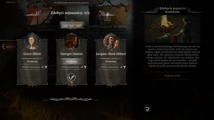 Po intensywnym dniu, spędź czas z rodziną lub wesprzyj budowę pomnika - Dzień 3 i 4 - Szybkie rozprawy i Alfred Renoir - Solucja We The Revolution - We. the Revolution - poradnik do gry