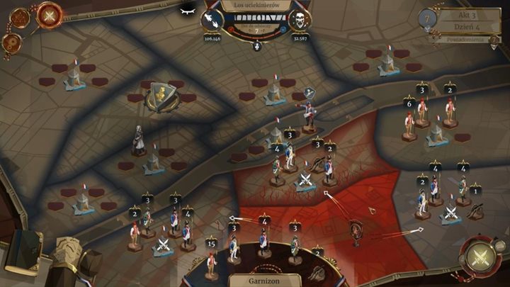 Wieczorem znów wybierz jakie działania wojenne chcesz wprowadzić w Paryżu i staraj się kupować barykady za punkty wpływu - Dzień 5 - Marcus Pinnet - Solucja We The Revolution - We. the Revolution - poradnik do gry