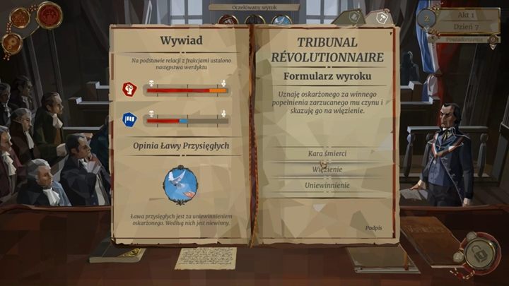 Wydawanie wyroków to kluczowa rola sędziego i nie inaczej jest w grze - Wydawanie wyroków i spisywanie raportu w We The Revolution - We. the Revolution - poradnik do gry