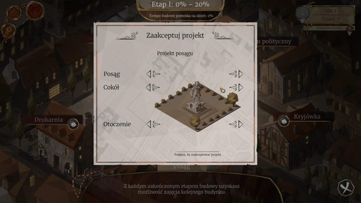 Gra wprowadzi cię samouczkiem w zasady kontrolowania szpiegów i działania, które przejmują kolejne dzielnice - Dzień 7 - Claude Garnier, pomocnik piekarza - Solucja We The Revolution - We. the Revolution - poradnik do gry