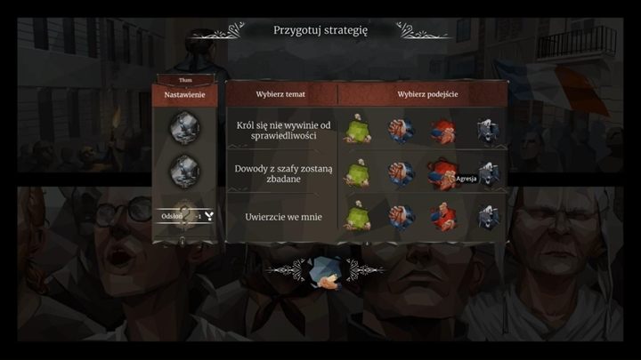 Każde nastawienie ma przypisany zestaw emocji, które podziałają na osobę/tłum dobrze lub źle - Jak negocjować i przemawiać do tłumu w We. The Revolution? - We. the Revolution - poradnik do gry