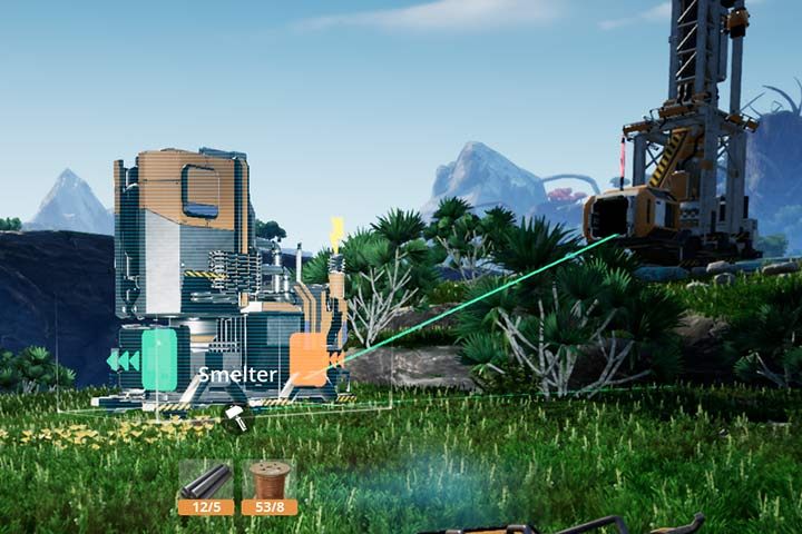 Budowie w trybie siatki pomaga zachować organizację w twojej bazie. - Budowa fabryki w Satisfactory - Satisfactory - poradnik do gry