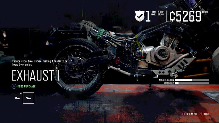 Zakupienie nowego tłumika do motocykla redukuje jego hałas - Days Gone: Skradanie się - Days Gone - poradnik do gry