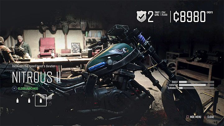 Druga generacja nitro (Nitrous II) znajduje się w ofercie mechanika z Obozu Żelaznego Mikea (Iron Mikes) - Days Gone: Nitro/dopalacz - jak odblokować? - Days Gone - poradnik do gry