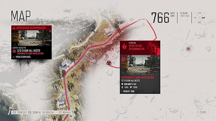 Gniazda świrusów (Freaker Nests) znajdują się w obszarach nazywanych Strefami lęgowymi (Infestations) - Days Gone: Gniazda świrusów - jak odnajdywać i niszczyć? - Days Gone - poradnik do gry