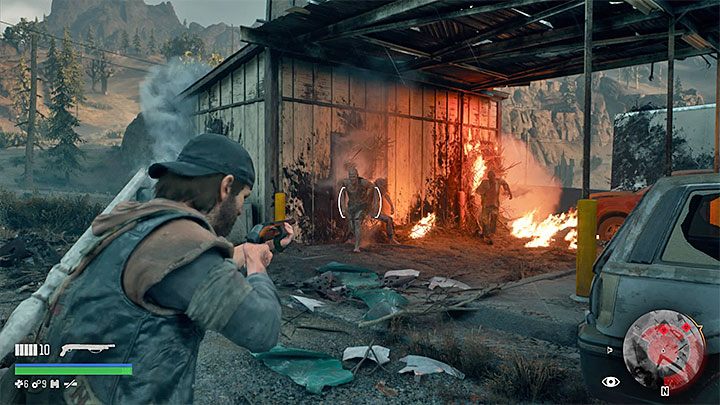 Po odnalezieniu gniazda rzuć w nie koktajlem Mołotowa żeby je podpalić - Days Gone: Gniazda świrusów - jak odnajdywać i niszczyć? - Days Gone - poradnik do gry