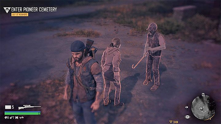 Po zbadaniu śladu może opcjonalnie załączyć się krótka wizualizacja wydarzeń z przeszłości - Days Gone: Pytajniki na mini-mapie - co oznaczają? - Days Gone - poradnik do gry