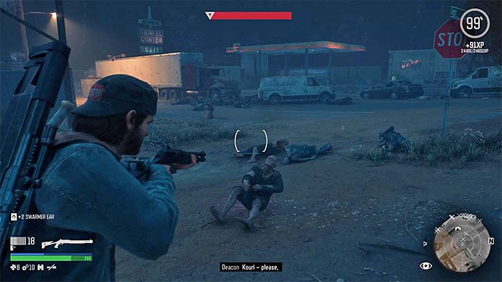 Jeśli bohater zostanie bardzo osłabiony to możesz wycofać się na chwilę z miasteczka - Days Gone: Horda Chemult - jak pokonać? - Days Gone - poradnik do gry