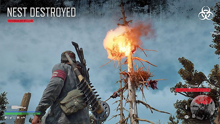 W południowych obszarach mapy świata pojawia się też druga odmiana gniazd wykorzystywanych przez zmutowane ptactwo - Days Gone: Trofea - lista wszystkich - Days Gone - poradnik do gry