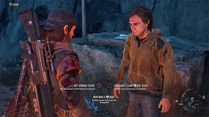 Po uratowaniu cywila musisz podjąć decyzję gdzie go odesłać - Days Gone: Uratowane osoby - gdzie odsyłać? - Days Gone - poradnik do gry