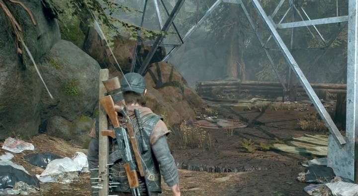 Wejście do bunkra lątwo pominąć - znajduje się pod słupem wysokiego napięcia - Days Gone: Cascade - mapa, ważne lokacje - Days Gone - poradnik do gry