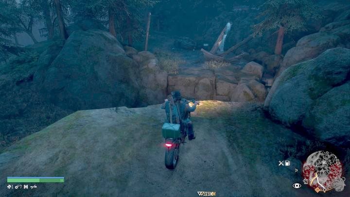 Punkt badawczy NERO (8) na południe od obozu Copelanda to pierwszy punkt, do którego musisz doskoczyć używając motocykla - Days Gone: Cascade - mapa, ważne lokacje - Days Gone - poradnik do gry