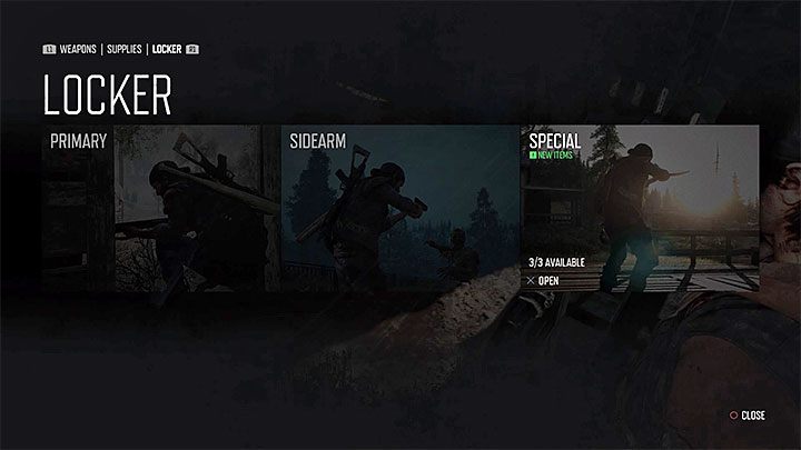 Szafka na broń przechowuje tylko te przedmioty, których Deacon jest właścicielem - Days Gone: Bronie - dlaczego w szafce nie ma wszystkich? - Days Gone - poradnik do gry