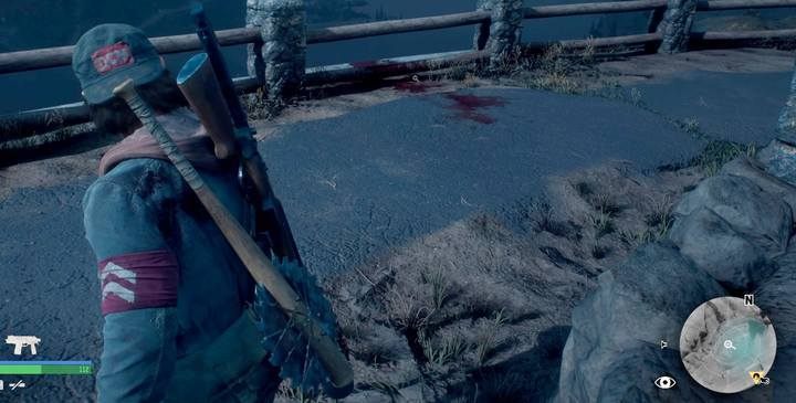 Gdy zbadasz ślad za budynkiem, rozpocznie się pościg - musisz mieć zatankowany motocykl w pobliżu - Days Gone: Łowca nagród - solucja, opis przejścia - Days Gone - poradnik do gry