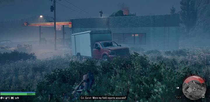 Zajmij pozycję na dachu, lecz nie wpadnij prosto na wroga wchodząc po drabinie - Days Gone: Łowca Obozów Łupieżców - solucja, opis przejścia - Days Gone - poradnik do gry