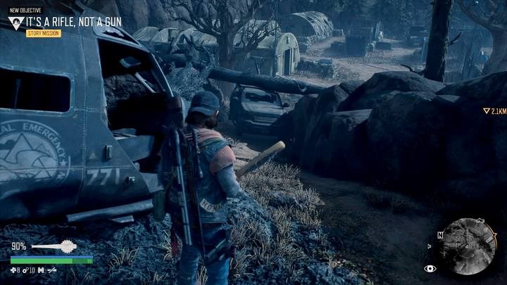 Uwaga: warto przepchać samochód blokujący skrót do kamienia z imieniem Sarah - będziesz tu powracał jeszcze niejednokrotnie - Days Gone: Pamiętam - solucja, opis przejścia - Days Gone - poradnik do gry