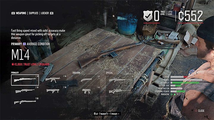 Zanim jeszcze wyruszysz do południowych regionów mapy świata najlepsze bronie będziesz mógł kupować u handlarza w obozie Żelaznego Mikea w Lost Lake - Days Gone: Bronie - najlepsze, unikalne - Days Gone - poradnik do gry