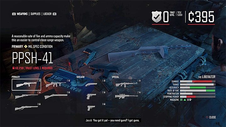 Po tym jak dotrzesz do południowych regionów mapy nowe wysokiej jakości bronie będziesz mógł kupować od handlarza w obozie Wyspa Magów w Crater Lake - Days Gone: Bronie - najlepsze, unikalne - Days Gone - poradnik do gry