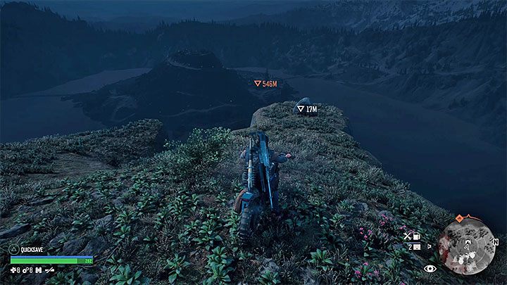 Oba znaczniki historyczne znajdują się na skraju klifu - Days Gone: Crater Lake - wszystkie sekrety i znajdźki, mapa - Days Gone - poradnik do gry
