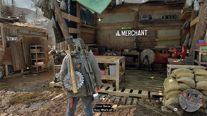 Handlarz z Diamond Lake niestety nie wystawia na sprzedaż żadnych broni, ale możesz u niego uzupełnić zapasy amunicji, jak również zakupić tłumiki i przedmioty jednorazowego użytku - Days Gone: Diamond Lake | Obozowiska - Days Gone - poradnik do gry