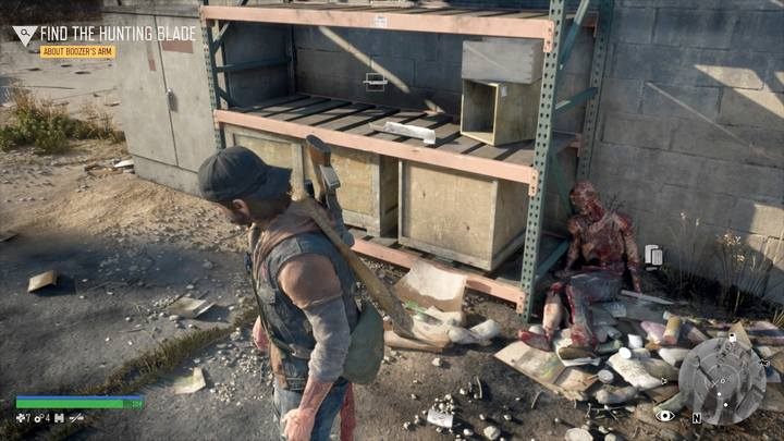 Wejdź do sklepiku i zbadaj trop przy lodówce i wyjdź na zewnątrz podążając za tropem, do trupa opartego o sąsiedni budynek - Days Gone: Przeżycie to nie życie - solucja, opis przejścia - Days Gone - poradnik do gry