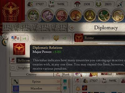 Rzym, dzięki wysokiej randze państwa, może nawiązać aż 4 relacje dyplomatyczne. - Dyplomacja w Imperator Rome - Imperator Rome - poradnik do gry