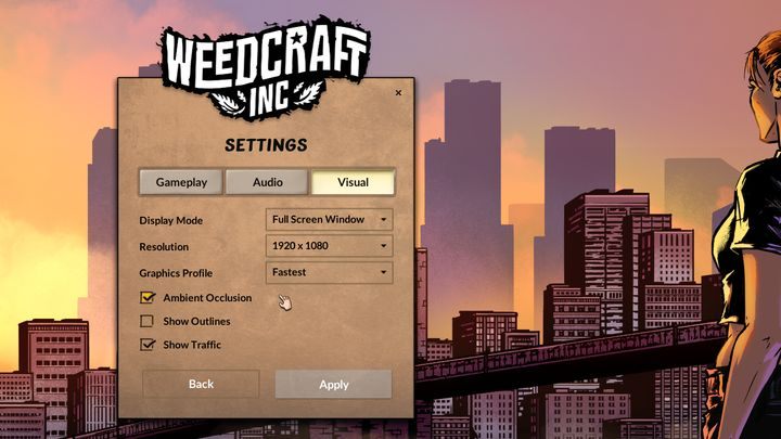 Menu ustawień graficznych. - Wymagania sprzętowe Weedcraft Inc - Weedcraft Inc - poradnik do gry