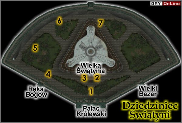 Jest to duży plac podzielony na parki oraz główną część - Wielką Świątynię , do której tylko stąd można się dostać - Dziedziniec Swiatyni | Miasto | The Elder Scrolls III Trójca - The Elder Scrolls III: Trójca - poradnik do gry
