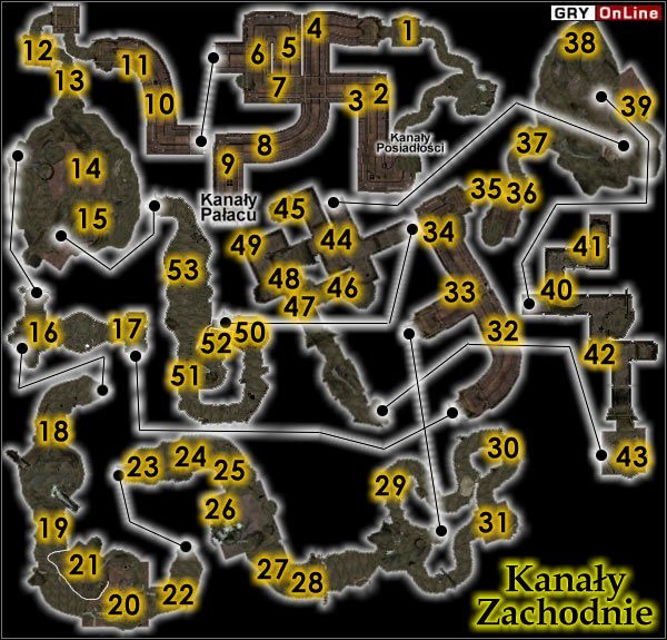 Kanały Zachodnie łączą się z kanałami Pałacu Królewskiego oraz Kanałami Bazaru - Kanaly Zachodnie | Podziemia | The Elder Scrolls III Trójca - The Elder Scrolls III: Trójca - poradnik do gry