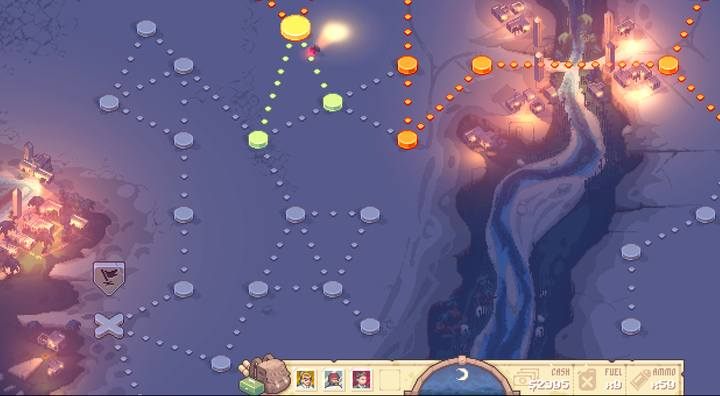 Pierwsza mapa taktyczna - na tej mapie znajduje się tylko jeden przesmyk, będący obowiązkową ścieżką podróży - Pathway: Misja 3, Night of the Black Pharaoh - Solucja - Pathway - poradnik do gry