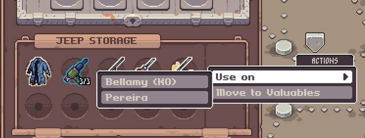 Możesz ocucić znokautowanego bohatera także po walce, z poziomu jeepa, o ile nie stracił w walce wszystkich punktów przy znaczniku KO - Pathway: Śmierć - czy bohaterowie mogą umrzeć? - Pathway - poradnik do gry