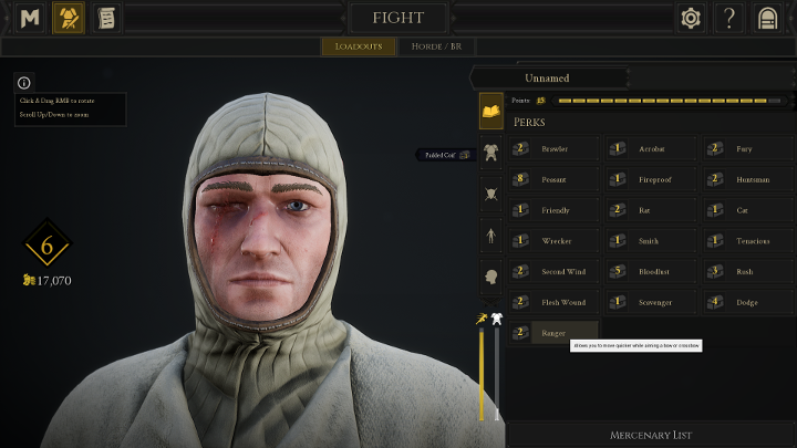 Dobór uzbrojenia i perków jest ograniczony przez narzuconą pulę punktów. - Tworzenie postaci i dobór uzbrojenia w Mordhau - Mordhau - poradnik do gry