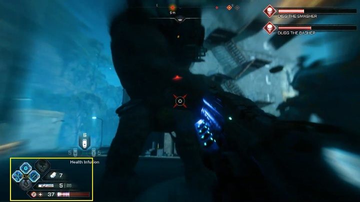 Pasek życia bohatera znajduje się w lewym dolnym rogu ekranu - Jak wyleczyć bohatera w Rage 2? - Rage 2 - poradnik do gry