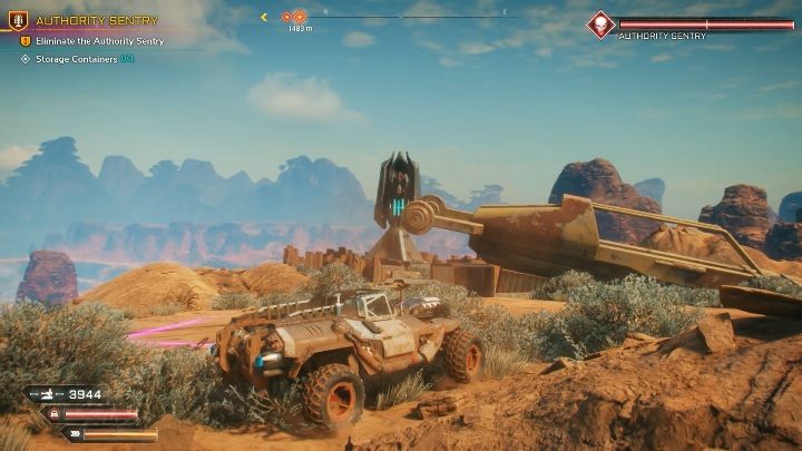 Koło Wież Władzy często znajdują się ogromne obiekty (skały, góry, części maszyn) za nimi możesz chować się, aby unikać strzałów bądź naprawiać auto - Czym są Wieże Władzy w Rage 2? - Rage 2 - poradnik do gry