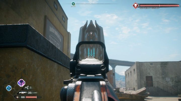 Wieża ta znajduje się w środku małego miasta - Wieże władzy w lokacji Kręte kaniony | Rage 2 - Rage 2 - poradnik do gry
