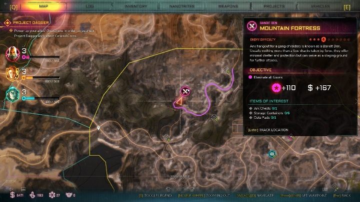 Górska Forteca znajduje się w północno zachodniej części krętych kanionów - Kryjówki bandytów w lokacji Kręte kaniony | Rage 2 - Rage 2 - poradnik do gry